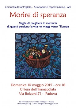Veglia di preghiera in memoria delle vittime dei viaggi della speranza Veglia di preghiera in memoria delle vittime dei viaggi della speranza